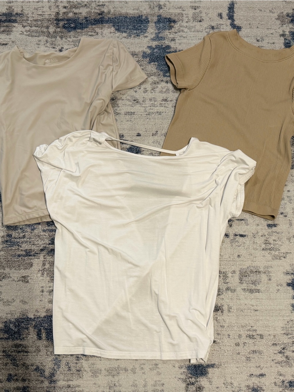 Women’s Seamless Tank & Tee Set - White, Beige, Taupe